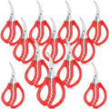 Gisafai 30 Pcs Kitchen Seafood Scissors for Crab Bulk,Leg Scissors Multifunctional Stainless Steel Shears Crab Leg Crackers Fish Shrimp Lobster tools for Kitchen Seafood Peeling (Red)