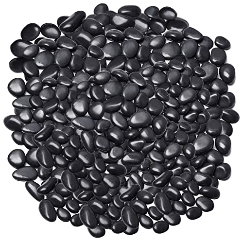 Pebbles for Indoor Plants,Virekm River Rocks,Decorative Ornamental Pebbles,Garden Landscaping Stones Gravel Filler for Home Decoration Flower Bed Fish Tank Plants Vases Succulents (10 Pounds) - color: BLACK, size: 10 Pounds