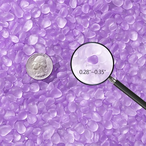 Keedolla Lavender Aquarium Rocks Betta Fish Tank Gravel, Frosted Sea Glass Marbles Gemstones for Vase Fillers, DIY Crafts and Home Decor - 230g/8oz - color: Lavender, size: 0.5 LB