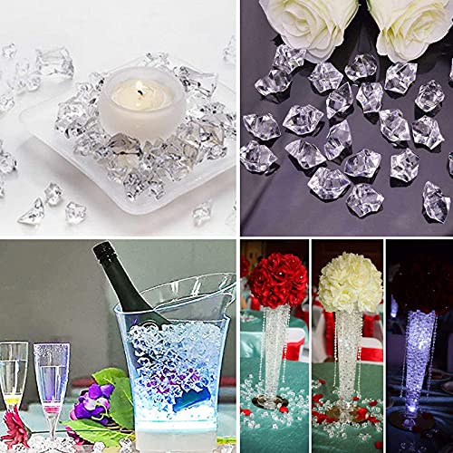 Reusable Fake Ice Cubes 2500 pcs 6 x 9 mm for Rock Crystals Treasure Gems for Table Scatters, Vase Fillers, Wedding Photography Props Vase Fillers - color: 6*9mm-2500pcs
