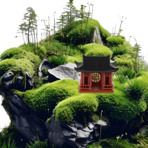 PRETYZOOM Miniature Pavilion Ornament Asian Style Pagoda Sculpture for Bonsai Gardens Tabletop Decor Zen Garden Accessories for Fish Tanks and Miniature Landscapes