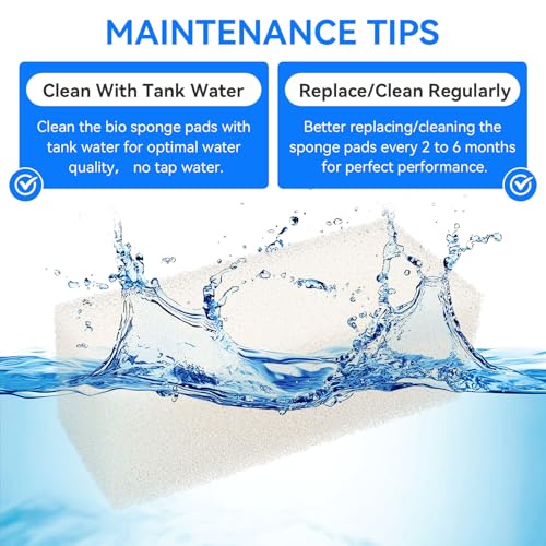 6 Pack Foam Insert Replacement for AquaClear 110 Power Filte 500 GPH Power Filter Sponge Aquarium Filter Media Pad Compatible with Aqua Clear 110 for 60 to 110 Gallons Fish Tank (Part#A623)