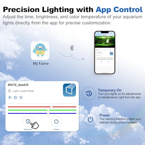 FZONE Aquarium Light for Plants, 60W LED Fish Tank Light for 35-43", Full Spectrum with APP Control, Timer & Sunrise/Sunset (Light 90) - size: Light90 | For 35.4-43.3 inch tank