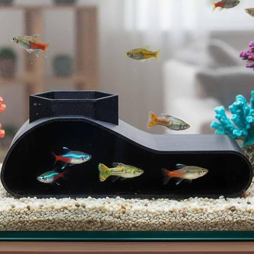 Underground Aquarium Fish Tunnel, Fish and Shrimp Hideout, Shrimp Fish Hide Cave Decoration(Round) - style: Round