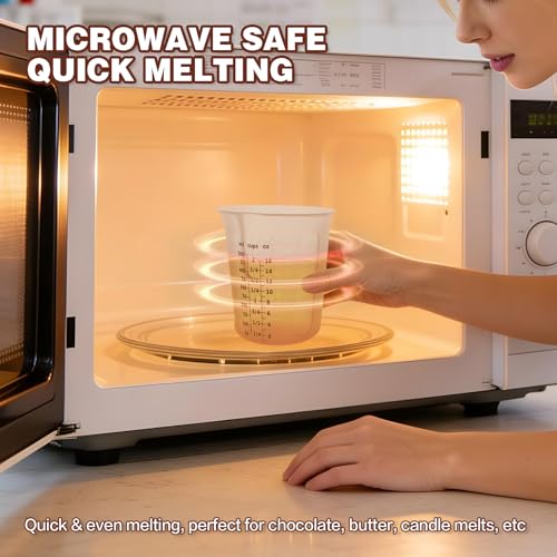 Silicone Measuring Cups Set 125ml + 250ml + 500ml for Cooking Reusable Baking Supplies Silicone Flexible Melting Measure Cup for Butter, Chocolate - color: 125ml+250ml+500ml