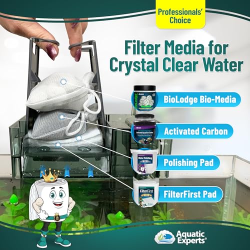 Aquarium Filter Floss for Fish Tank Filters - FilterFirst Aquarium Filter Pad - Media Roll for Crystal Clear Water, Aquatic Experts, 3/4" - 1" Thick (12 Inch Wide, Value Pack) - size: Aquarium Bundle