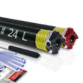 Pair of 2" Garage Door Torsion Springs Set with Non-Slip Winding Bars & Gloves, Precision Electrophoresis Black Coated Without Oil, for Replacement & Installation, MIN 16,000 Cycles(0.207x2''x24'') - size: 0.207X2"X24"