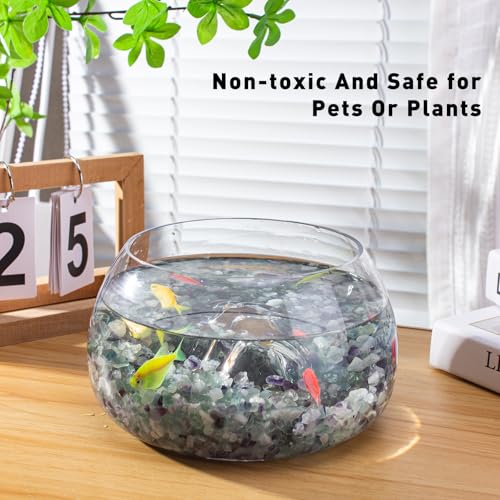 14 Oz Fluorite Aquarium Gravel Rocks Crystal Chips Stones, Natural Tumbled Healing Crystal Chips Bulk Polished Crushed Stones Pebbles for Vase Fillers, Aquarium and Home Decoration, 5-7mm - color: Fluorite, size: 0.88 LB