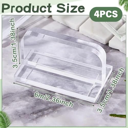 4Pcs Aquarium Lid Handle 1.4x1.4x2.4, Transparent Adhesive Acrylic Fish Tank Glass Top Handles