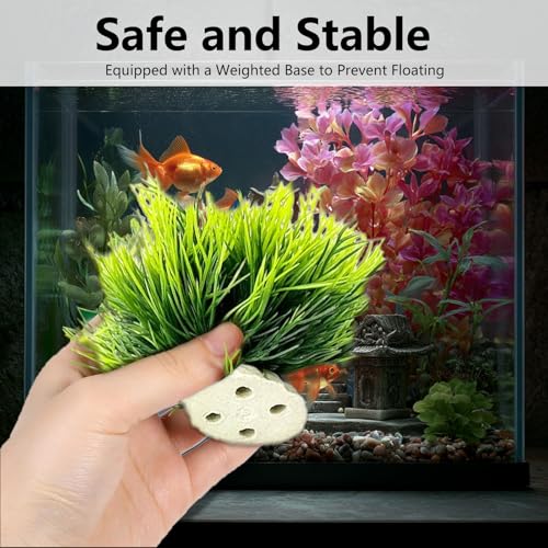 2PCS Realistic Aquarium Plants Artificial Grass for Fish Tank Aquarium Grass Small Soft Plastic Fake Plants Turtle Decorations Mini Fish Tank Ornament Green Plant Set