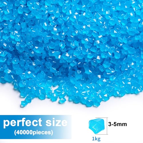 Landical 40000 Pcs 3-5mm Glow in The Dark Rocks for Fish Tank Aquarium Luminous Gravel Bulk Pebble Craft Small Landscaping Glow Sand Stone for Potted Plant Succulent Decor, 2.2 Lb/ 1 kg(Dark Blue) - color: Dark Blue