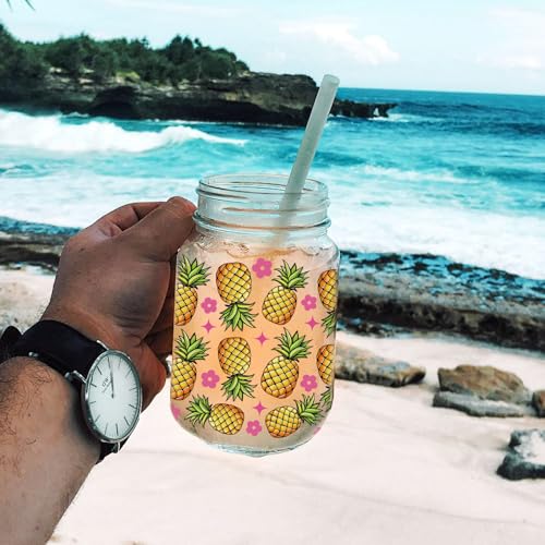 GLOBLELAND 18 Sheets Summer Flamingo Rub on Transfer 3.9x3.6inch Colorful Pineapple Vase Home Decals Sunset Turtle Cup Transfer Stickers for Furniture Vase Glass Art Crafts Decorations - style: Summer Flamingo