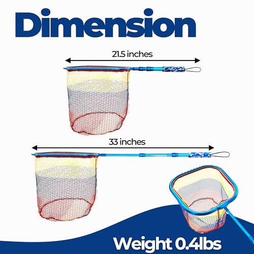 DaddyGoFish Kids Fishing Net - Extendable Telescopic Landing Net for Boy Girl Children Catching Small Fish Crab Shrimp Minnow Dragonfly Beach Pier Lake River Ocean - color: Style 3 (2 Pack, Blue + Blue)