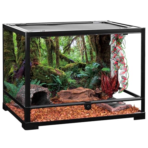 AWERT 36x18 inches Tropical Forest Terrarium Background Green Huge Tree Reptile Habitat Background Rainforest Aquarium Background Durable Polyester Background - size: 36x18in/90x45cm