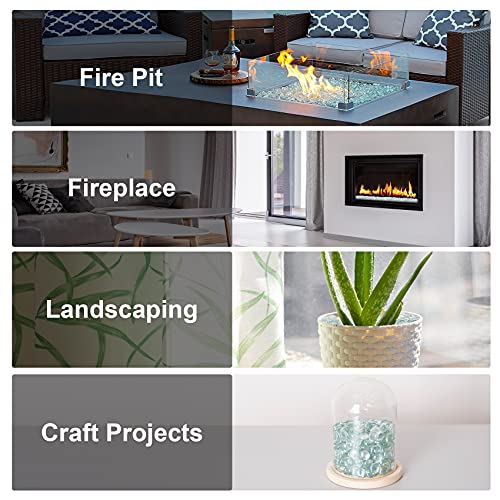 Stanbroil 10-Pound Fire Glass Beads - 1/2 inch Luster Fire Glass Drops for Fireplace Fire Pit | Gas Log Sets | Landscaping | Fish Tank, Crystal Ice Luster - color: Crystal Ice Luster