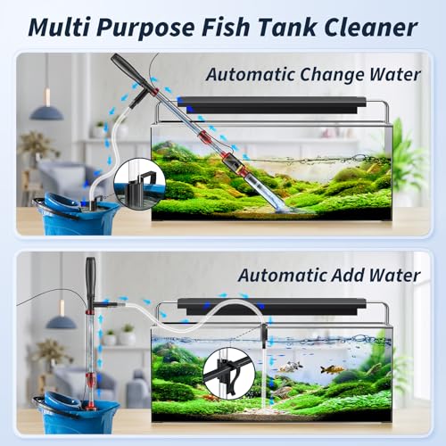 Fish Tank Cleaner - Aquarium Gravel Cleaner, 530GPH/32W Electric Fish Tank Cleaning Tools, Adjustable Water Flow Fish Tank Gravel Cleaner Vacuum, Aquarium Cleaner Kit for Water Chang Filter Wash Sand