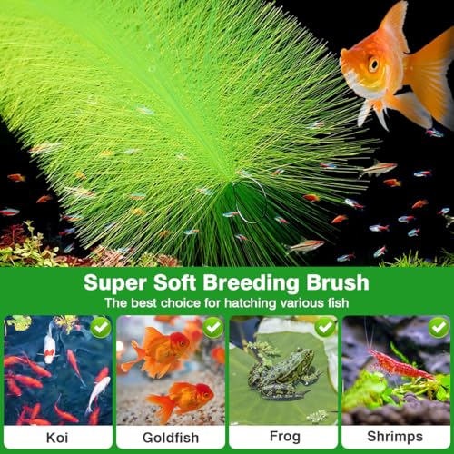 Ipetboom 2 Pcs Baby Fish Breeding Grass: Aquarium Hatching Brush Aquatic Decorative Fry Hideout - Fish Tank Simulation Water Plants for Livebearers and Egg Layers, 60 x 15cm/5.9 x 23.6 in