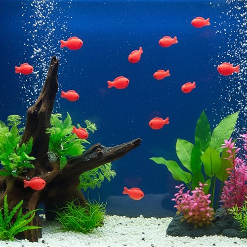 50 Pcs Fake Mini Koi Fish Decor, Small Resin Fish, Resin Animal Miniature Decoration Figurines, Mini Fishes Figurines Set, Cute Miniature Fishes Fake for Aquarium Tank, DIY Crafts, Landscape Ornaments