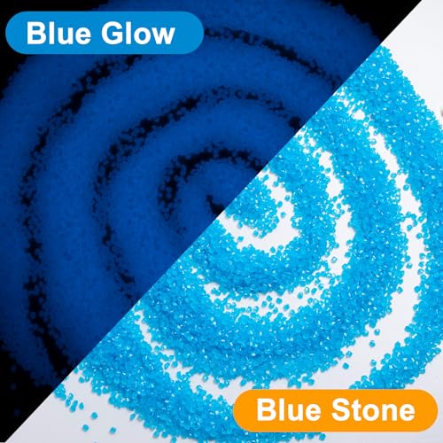 Landical 40000 Pcs 3-5mm Glow in The Dark Rocks for Fish Tank Aquarium Luminous Gravel Bulk Pebble Craft Small Landscaping Glow Sand Stone for Potted Plant Succulent Decor, 2.2 Lb/ 1 kg(Dark Blue) - color: Dark Blue