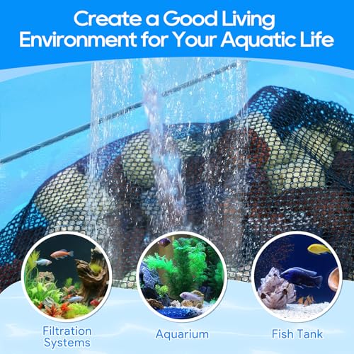 Aquarium Filter Media Bags for Aquarium with Zipper, Reusable Strong Polyester Fine Mesh Bag for Activated Carbon, Bio Filter Balls, Ceramic Rings, Filter Stones, Biospheres 8 Pack 7.8" x 5.9"