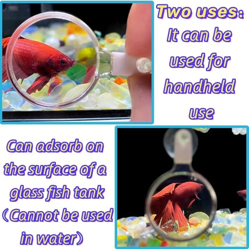 4 Pack Aquarium Magnifier, Fish Tank Magnifying Glass for Coral Reef Aquarium, Acrylic Fish Tank Viewer Magnifying Glass with Suction Cup for Viewing Coral and Taking Pictures
