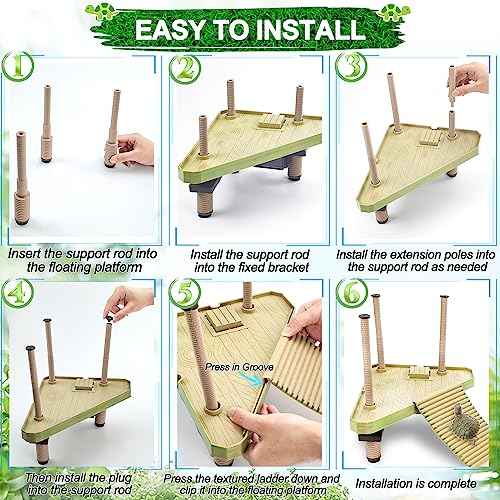 Keedolla Floating Turtle Pier and Basking Platform, Turtle Basking Platform Ramp Tortoise Reptile Floating Docks Climbing Ladder for Crabs, Frogs, Newts, Salamanders - Medium - size: Medium - 20 gallon or larger fish tank