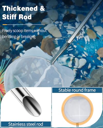 Pawfly 4 Inch Aquarium Shrimp Net for Baby Fish, Small Soft Round Fine Mesh and Long Extendable Stainless Steel Handle for Tank & Pond - color: Black Round, size: 4 Inch