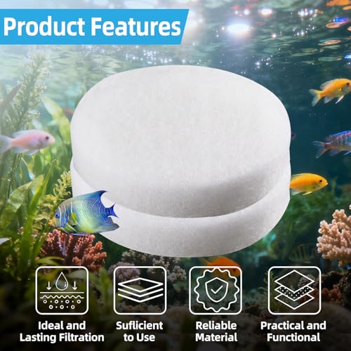 SaferCCTV 12Pcs Fine Filter Pads Water Polishing Pad Compatible with Fx4, Fx5, Fx7, Aquarium Filter Canister Filter Cotton Replacement Pad - color: White, size: 12Pcs