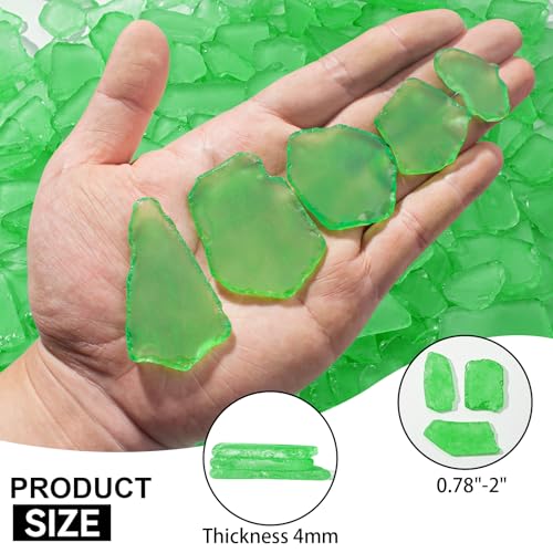 Keedolla Tumbled Sea Glass for Crafts - 10 OZ Green Frosted Seaglass Pieces for DIY Art Crafts, Vase Filler, Beach Weddings, Aquarium and Home Decor - Emerald Green - color: Emerald Green, size: 10 OZ / 0.63 LB