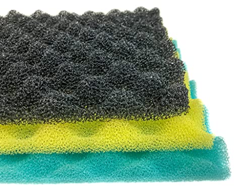 Wave Point Aquarium Bio Sponge Foam Filter Media Pad Cut-to-fit for Fish Tank Sump Pond 17" x 11" x 1/2" to 1" (1 Set (3 PCS))