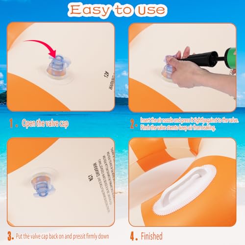2 PCS Inflatable Pool Floats for Swimming Pool Party Lake Beach Adults - Floaties Pool Tubes Swim Rings Tubes Floaties for Beach Pool Party Decorations - color: Orange, size: 33"