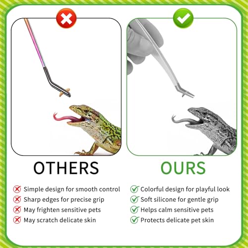 3PCS Stainless Steel Reptile Feeding Tongs Straight Curved Long Tweezers 10.6” Long Aquarium Reptile Tweezer Reptiles and Feeding Accessories Tweezer Feeder Tool for Aquarium Terrarium