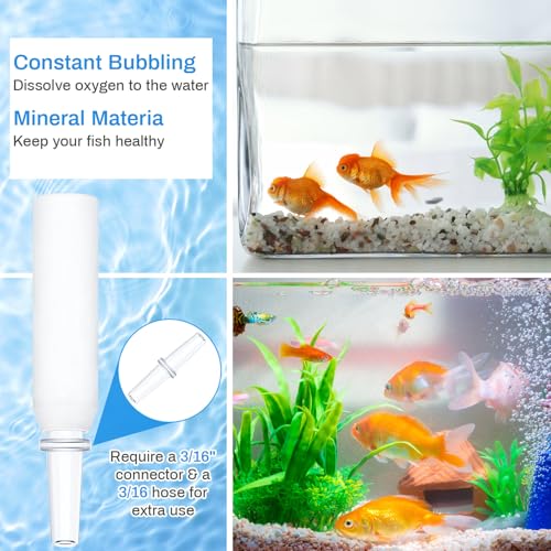 Havawish 20 Pcs Aquarium Artificial Air Stones Bulk 1.4" L x 0.4" D Bubble Release Tool Compatible with BiOrb and Biube Fish Tanks Filter Replacement Kit Accessories
