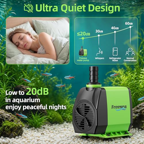 800gph Small Pond Pump: 45w Adjustable Flow Circulate 500-1200 Gal Pond 1-2 Times in 1.5 Hour - 3 Year Durable Operation Keep Water Fresh for Koi health - size: 800GPH 45Watt