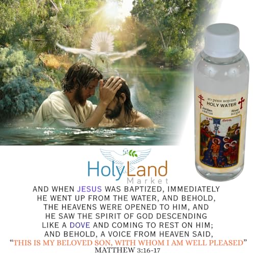 Blessed by Priest Certified Design Sealed Holy Water Bottle - Authentic From Jordan River for Baptism - Premium Water Bottle - Sacred for Spiritual Use (1, One Bottle) - color: One Bottle