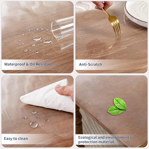 16 x 44 Inch Clear Table Cover Protector, 2mm Thick Clear Desk Mat, Plastic Table Cover, Vinyl Table Protector, Desk Mats on Top of Desks - size: 16" x 44"