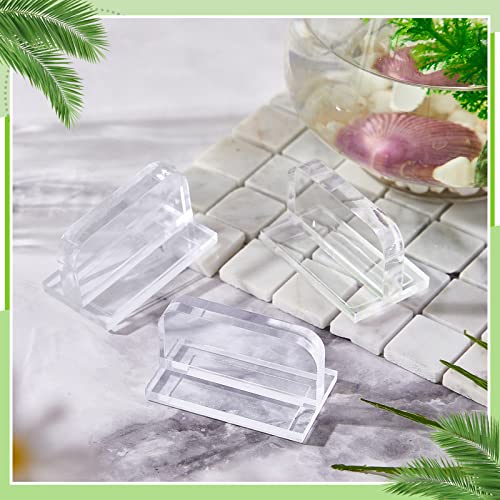 Qunclay 4 Pcs Aquarium Lid Handles Acrylic Fish Tank Cover Handles Adhesive Tank Lid Replacement Handle for Aquarium Fish Tank Lid, 2.36 x 1.38 Inch (Transparent) - color: Transparent