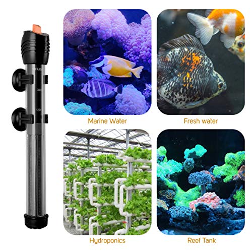 Submersible Aquarium Heater, Adjustable Fish Tahk Heater with Free Thermometer Suitable for Marine Saltwater and Freshwater - size: C100