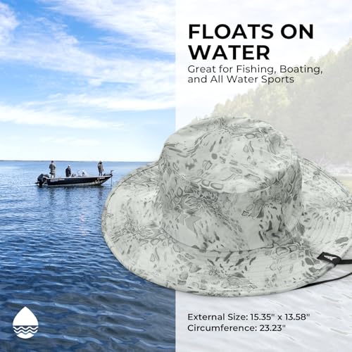 KastKing Sol Armis UPF 50 Boonie Hat - Sun Protection Hat, Fishing Hat, Beach & Hiking Hat, Paddling - color: R: Prym1 Glacier Fade, size: Laser-vented Design
