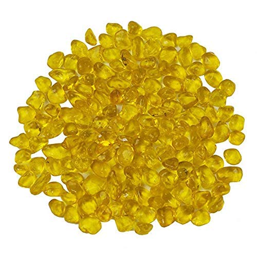 OMEM Big Yellow Glass Crystal Stone,Aquarium Stone,Fish Tank Gravel,Vase,Plate Planting,Aquarium Decor(A Pack of 500, Yellow) - color: Yellow, size: A Pack of 500