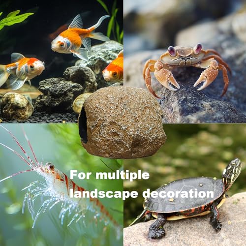 Aquarium Decor Ornaments,Magnetic Detachable Fish Tank Decorations Hideout,Resin Fish House for Betta Fish Tank Decor,Shrimp Tank Accessories Cichlid Caves for Aquarium