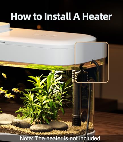 Smart Betta Fish Tank Aquarium 3 Gallon with Temperature Monitor, 3 Stage Filtration, 8 Color Lighting, Self Cleaning Small Beta Tank Kit, Acrylic