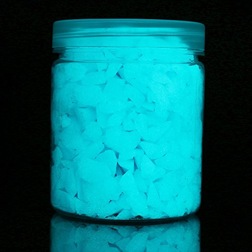 Shiny Stone Glow in The Dark Aquarium Neon Gravel Sand, Decorative Rocks for Fish Tank and Fairy Garden, Home Dec,305g/0.67lbs (5-8mm, Blue) - color: Blue, size: 5-8mm