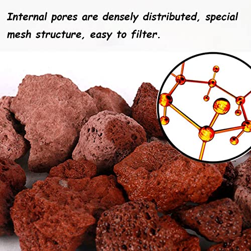 10 Pack Aquarium Red Lava Rock Fish Tank Volcanic Pumice Stones for Shrimp Betta(1.18''-1.96'') - color: Red, size: M:1''-2''