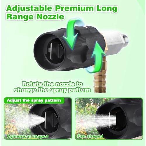 JOEJET Downstream Injector for Pressure Washer, Adjustable Chemical Injector Kit, Variable Power Washer Long Range Nozzle External Injection, 45 FT Siphon Hose, 4-4.5 GPM - size: 45 FT, style: 4-4.5 Gallons