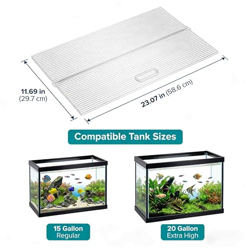 Aquarium Canop Polycarbonate 23.07 x 11.69 x 0.24 for 15/20/29 Gallon Without Center Brace Aquariums Cover Aquarium Lid，Clear - size: 24 x 12 Inch