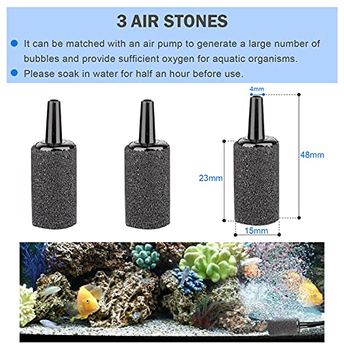 Aquarium air Pump Accessories Set-9.84/26.25/101.71 feet Aquarium Airline tubing Hose,Check valves,air Stones and connectors of I,L,T Shape (9.84 feet Hose 3 Stone 3 Check Valve 3 Connector) - size: 9.84 feet hose 3 stone 3 check valve 3 connector