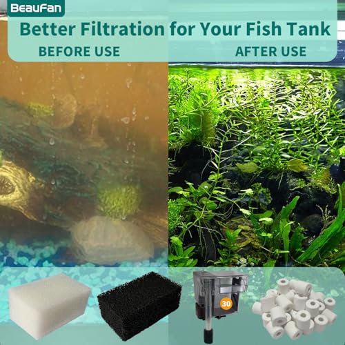 4 Set of Upgraded Three-Stage Filtration Tank Filter Maintenance Kit, Replacement for AquaClear 30/150 30-Gallon Aquarium - size: for 30 Power Filter