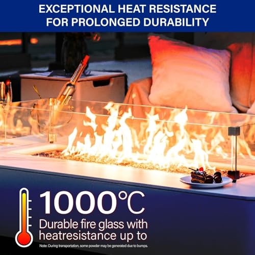 NUPICK Fire Glass - 20 Pound Mixed Bahama Blend for Fire Pit & Gas Fireplace, 1/2-3/4 Inch Tempered Glass Rock in Blue and White - color: Bahama Blend, size: 20 Pound (1/2")