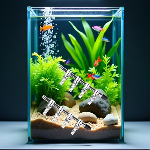 JJLFresheners 4-Way Air Flow Control Lever Valve with Airline Tubing Connector for Aquarium (2 Pcs, Silver, White)